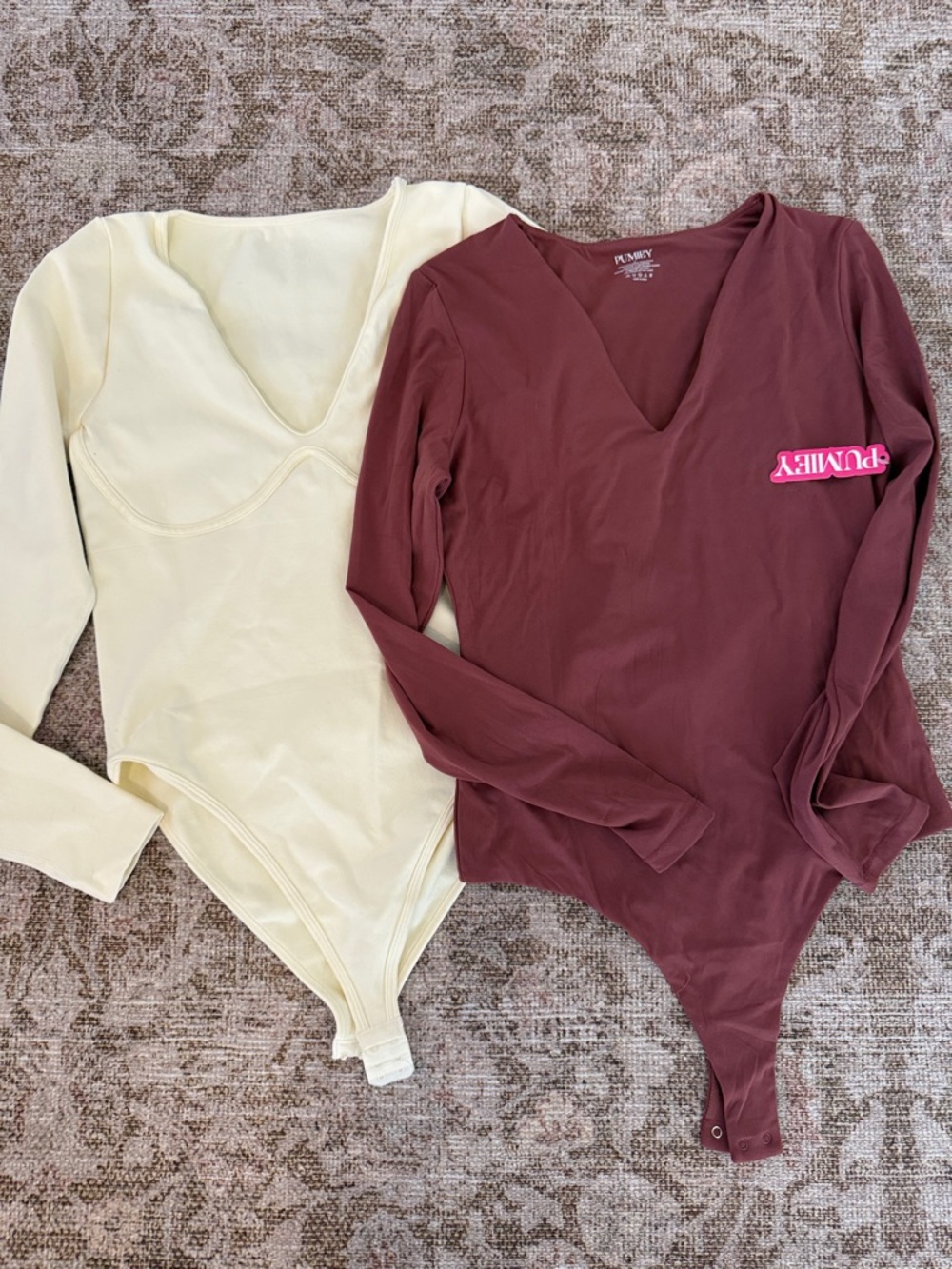 Set of 2 Bodysuits Long Sleeve V-Neck Bodysuit Sz M NWT/NWOT